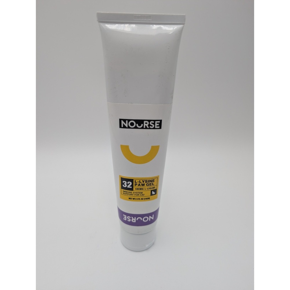 Norse 32 L-lysine paw gel 500 mg" is likely a 5-ounce L-lysine oral gel for cats
